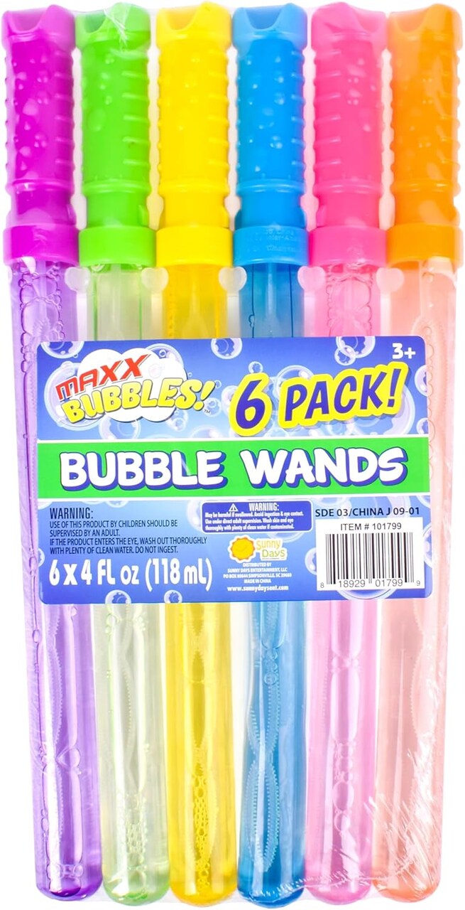 Sunny Days Entertainment Maxx Bubbles 4oz Bubble Wands – 6 Pack Bubble Wand Toy